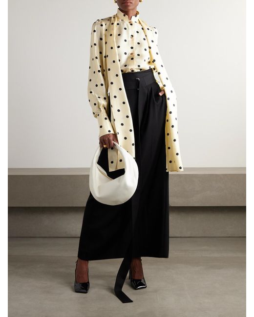 Patou Natural Schluppenbluse Aus Seiden-Twill Mit Polka-Dots
