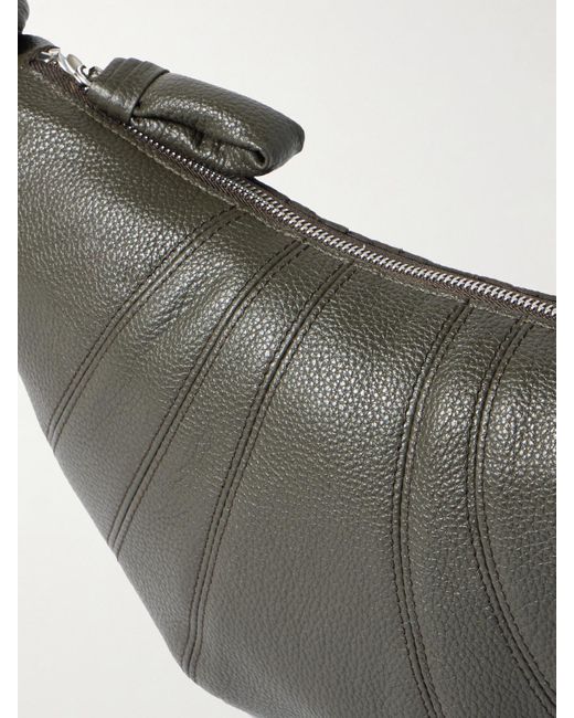 Lemaire White Croissant Small Paneled Textured-Leather Shoulder Bag