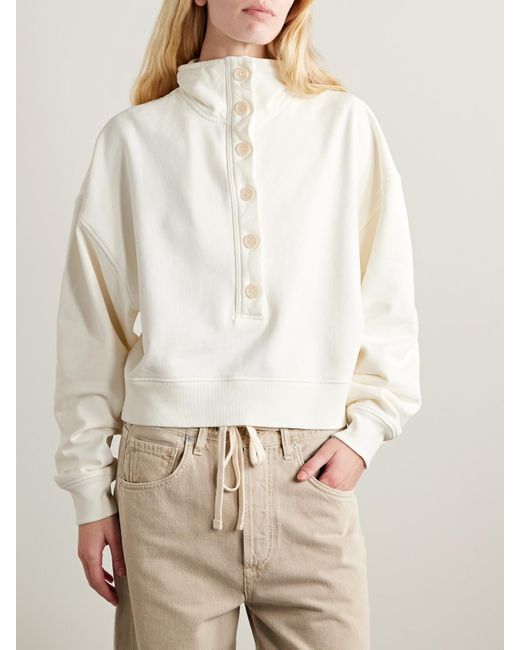 Citizens of Humanity Natural Mirelle Cropped Cotton-Jersey Sweatshirt