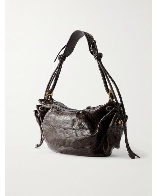 Isabel Marant Black Maia Snake-Effect Leather Shoulder Bag