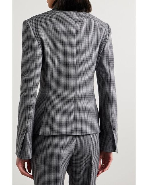 Ferragamo Gray Houndstooth Wool Blazer