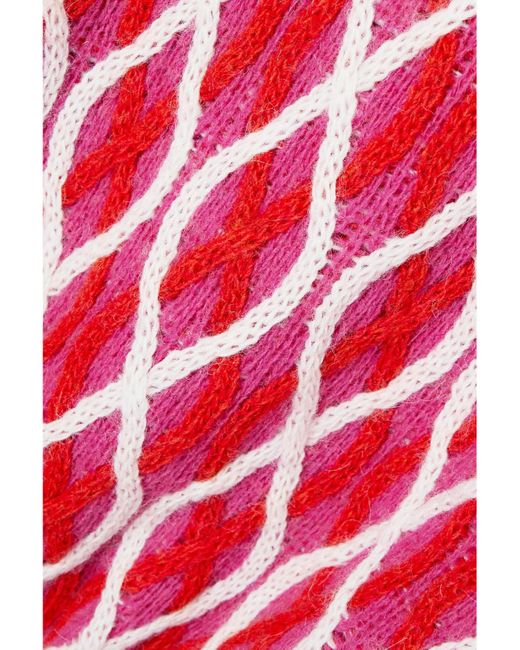 Stine Goya Red Anders Cable-Knit Wool-Blend Sweater