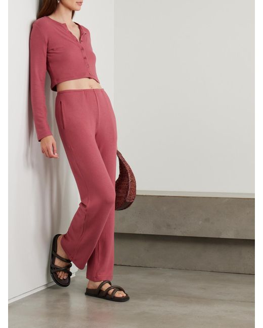 Leset Pink Lauren Jogginghose Mit Ausgestelltem Bein Aus Stretch-Jersey