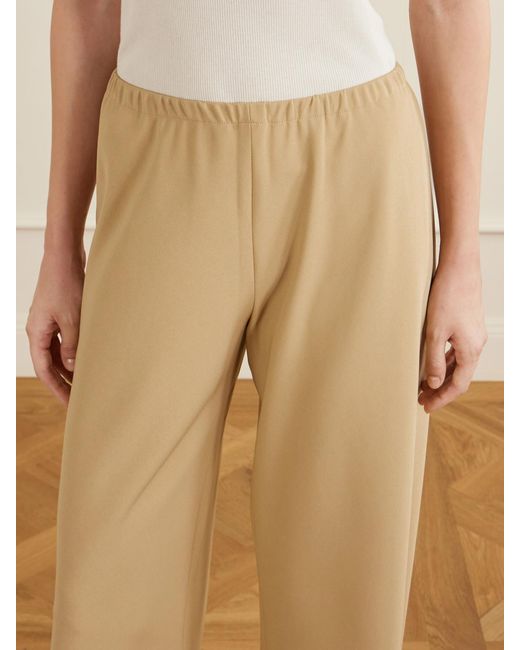 La Ligne Natural Colby Recycled Stretch-Crepe Wide-Leg Pants