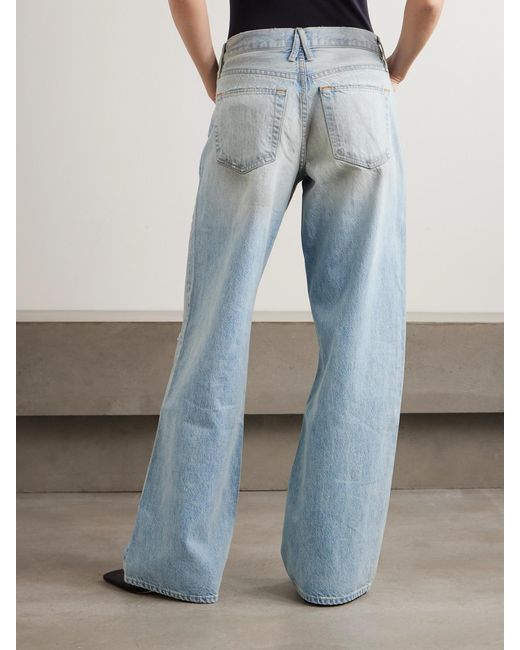 SLVRLAKE Denim Blue Mica Relaxed Low-Rise Wide-Leg Jeans
