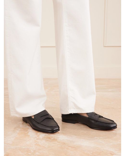 Polo Ralph Lauren Black Pebble-Grain Leather Loafers