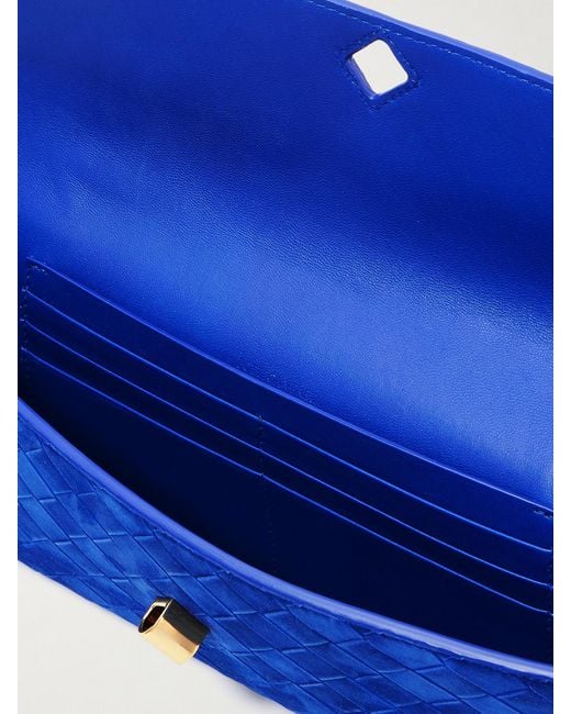Pochette En Daim Intrecciato Long Andiamo Bottega Veneta en coloris Blue