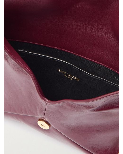 Saint Laurent Red Cassandre Große Clutch Aus Glanzleder