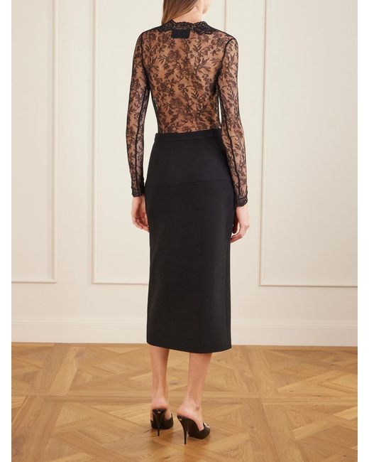 Valentino Garavani Black Stretch-Lace Bodysuit