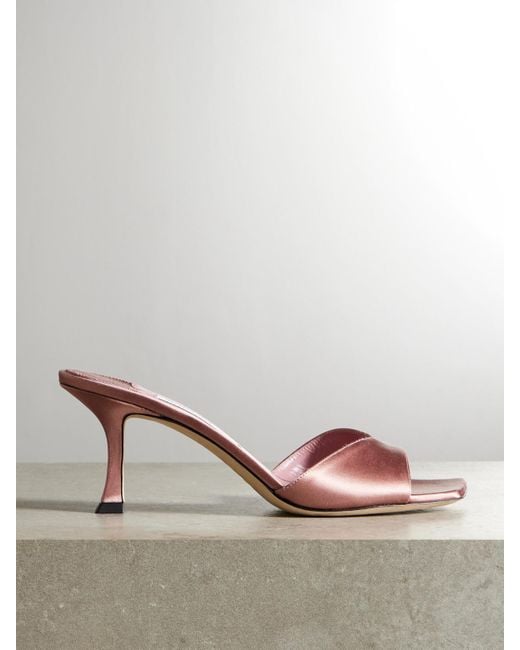 Jimmy Choo Pink Skye 70 Mules Aus Satin