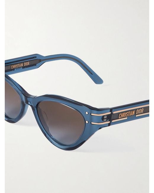 Dior Blue Diorsignature B71 Cat-Eye Acetate Sunglasses