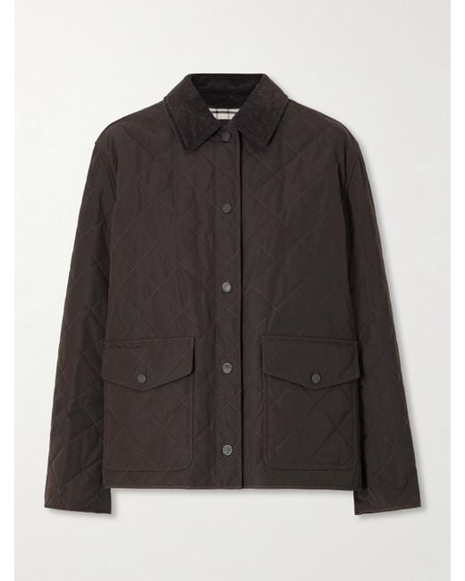 James Purdey & Sons Black Winchester Corduroy-Trimmed Quilted Shell Jacket