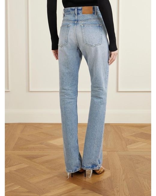 Saint Laurent Blue Nico Mid-Rise Straight-Leg Jeans