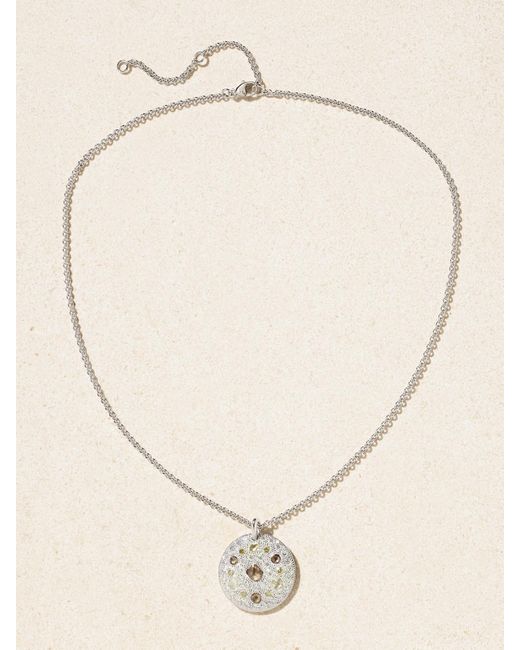 De Beers London Natural Talisman Medal 18-Karat Diamond Necklace