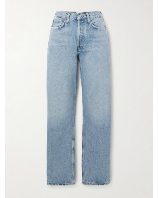 Agolde Blue Kelly High-Rise Straight-Leg Recycled Jeans