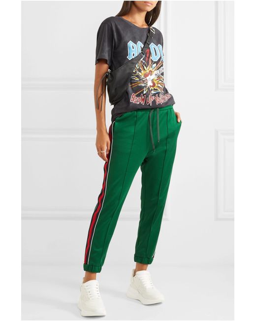 Gucci Striped Tech-jersey Track Pants in Green | Lyst