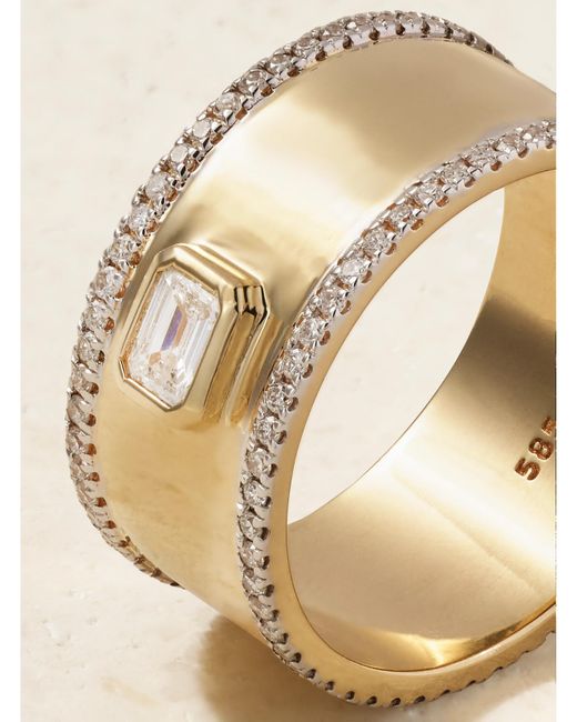 Mateo Natural Edge Cigar 14-Karat Diamond Ring