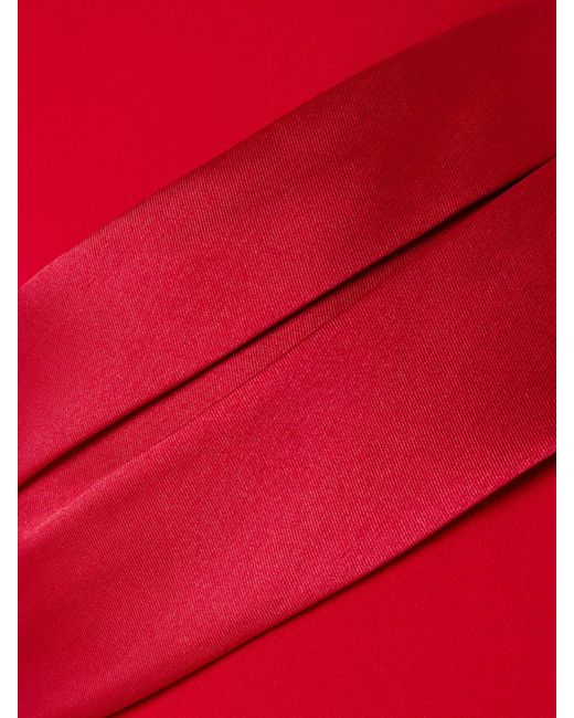 Solace London Red Olivia Crepe And Draped Satin-Twill Gown