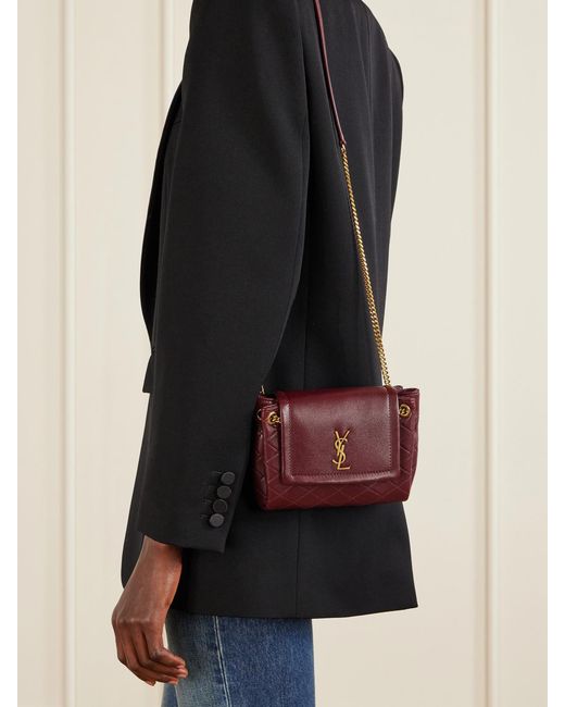 Saint Laurent Purple Nolita Mini Quilted Leather Shoulder Bag