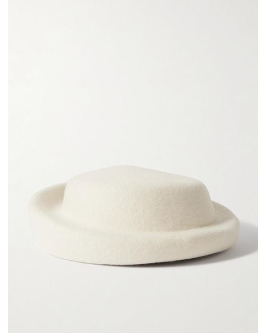 Gigi Burris Millinery Natural Laura Wool-Felt Pillbox Hat