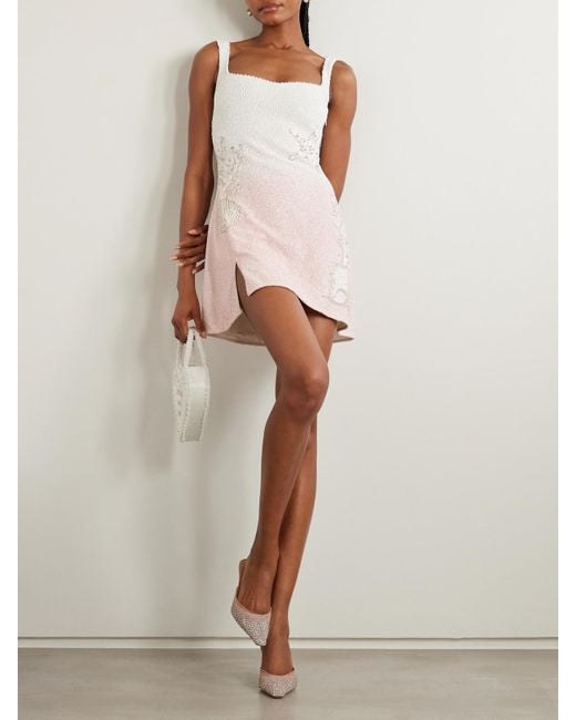 clio peppiatt embellished stretch-tulle mini dress CLIO PEPPIATT Embellished stretch-tulle mini dress