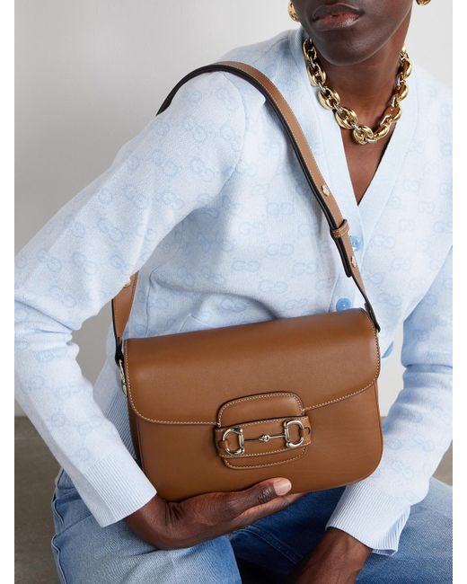 Gucci Brown Horsebit 1955 Schultertasche Aus Leder