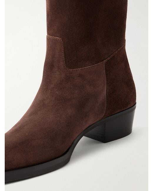 Jimmy Choo Brown Mave Paneled Suede Knee Boots