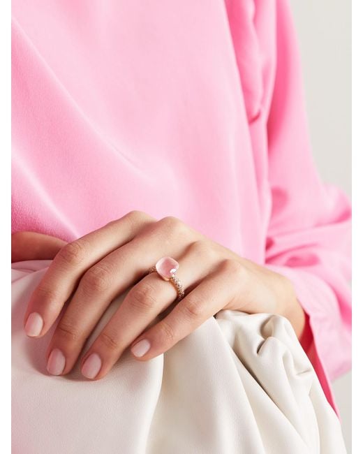 Pomellato Pink Nudo Classic 18-Karat Rose Multi-Stone Ring