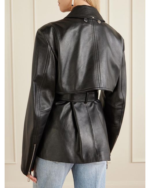Sportmax Black Leather Jacket