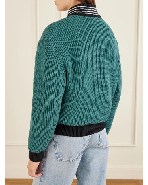 Aimé Leon Dore Green Reversible Knit Bomber