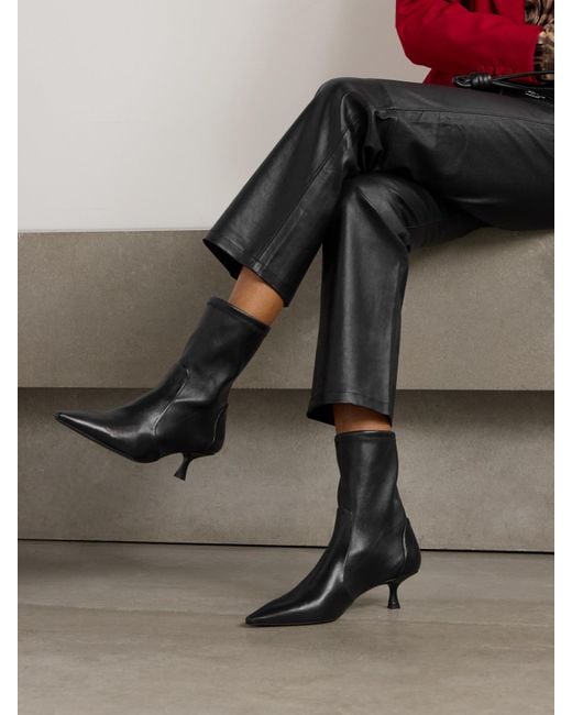 Stuart Weitzman Black Naomi Ankle Boots Aus Leder