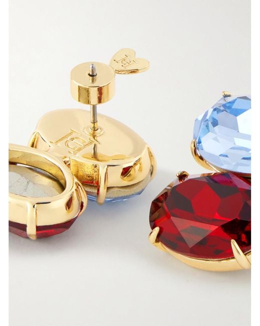 Carolina Herrera Blue Tone Crystal Earrings