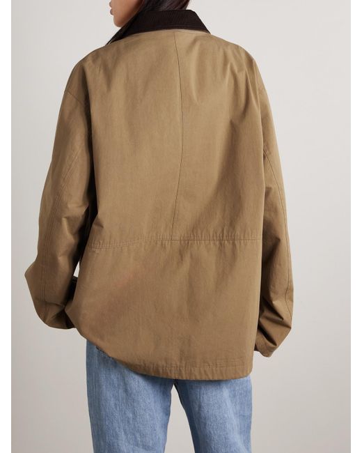 The Row Natural Frank Corduroy-Trimmed Cotton-Canvas Jacket