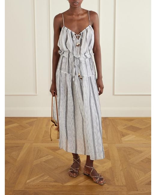 Ulla Johnson White Almia Striped Cotton Coverup