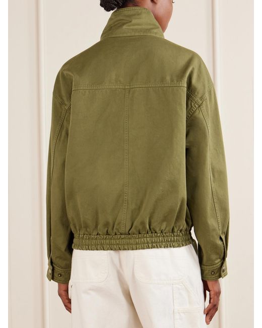 Nili Lotan Green Klaire Cotton Shell Blouson Jacket
