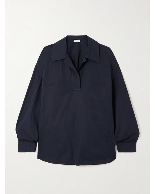 Dries Van Noten Blue Oversized Cotton-Twill Shirt