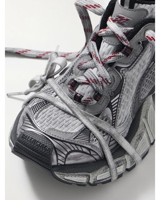Balenciaga Gray 3Xl Mesh And Rubber Sneakers