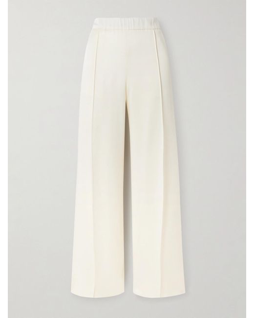 Jil Sander Natural Hose Mit Weitem Bein Aus Satin