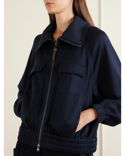 Brunello Cucinelli Blue Cotton-Blend Jacket