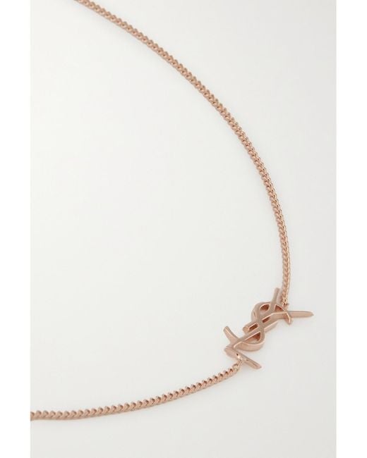 Saint Laurent White Rose-Tone Bracelet