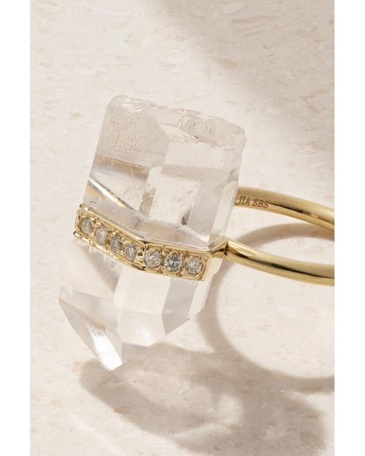 JIA JIA Natural Ring Aus 14 Karat Mit Quarz Und Diamanten
