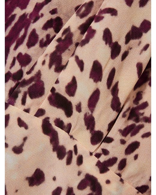 Isabel Marant Red Zarga Pleated Printed Silk-Blend Blouse