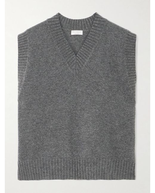 Brunello Cucinelli Gray Cashmere Vest