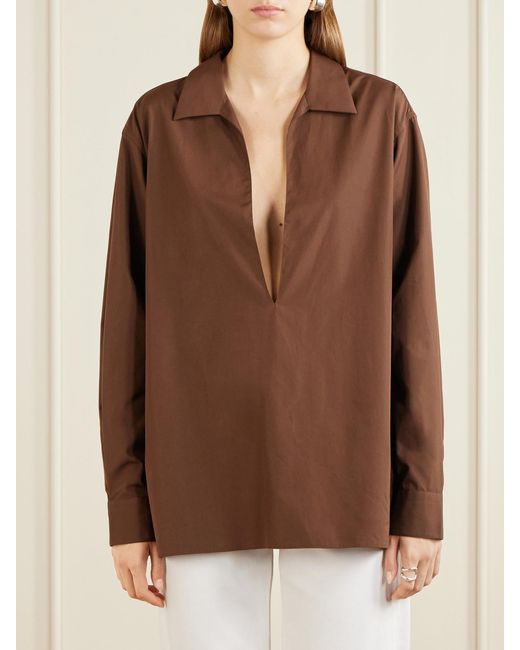 Comme Si Brown Cotton-Poplin Shirt