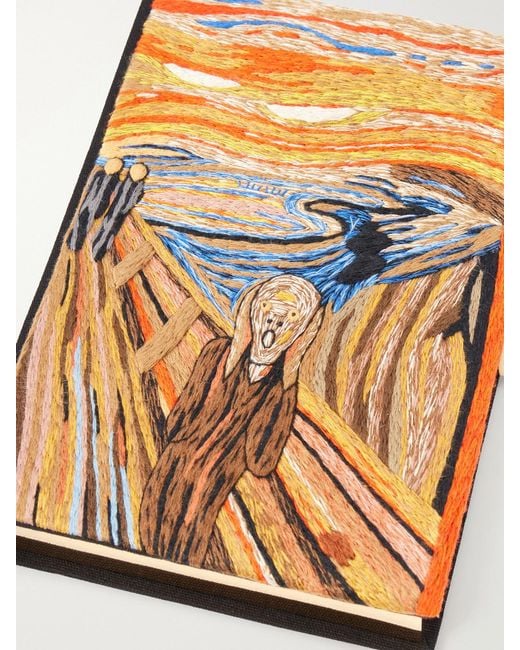 Olympia Le-Tan Multicolor The Scream Embroidered Canvas Clutch