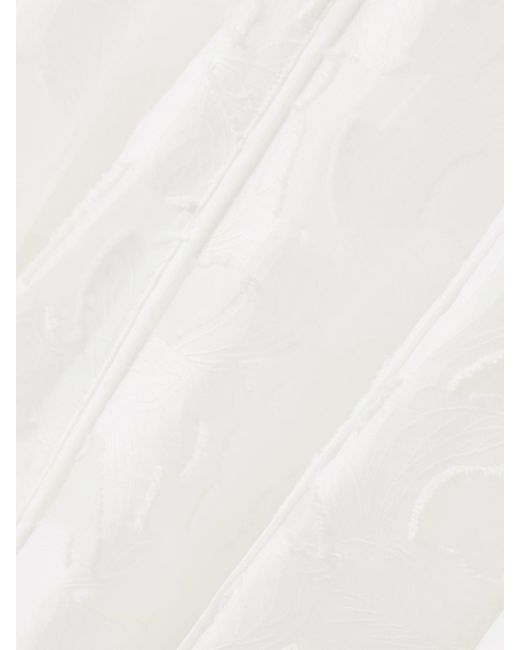Jonathan Simkhai White Imogen Trägerloses Midikleid Aus Jacquard Mit Fil Coupé
