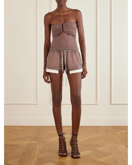 Rick Owens Pink Tower Fog Shell Shorts