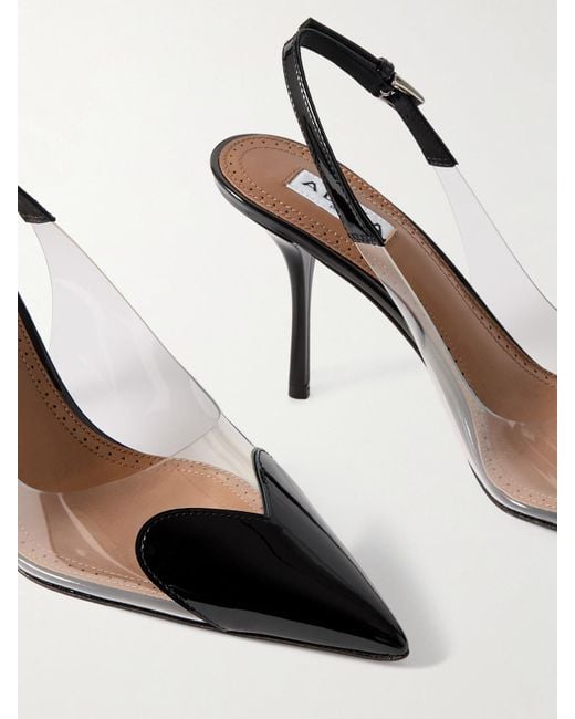 Alaïa White Le Cœur Patent-Leather And Pvc Slingback Pumps