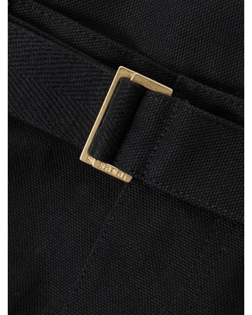 Sacai Black Carhartt Wip Belted Draped Cotton-Canvas Mini Skirt