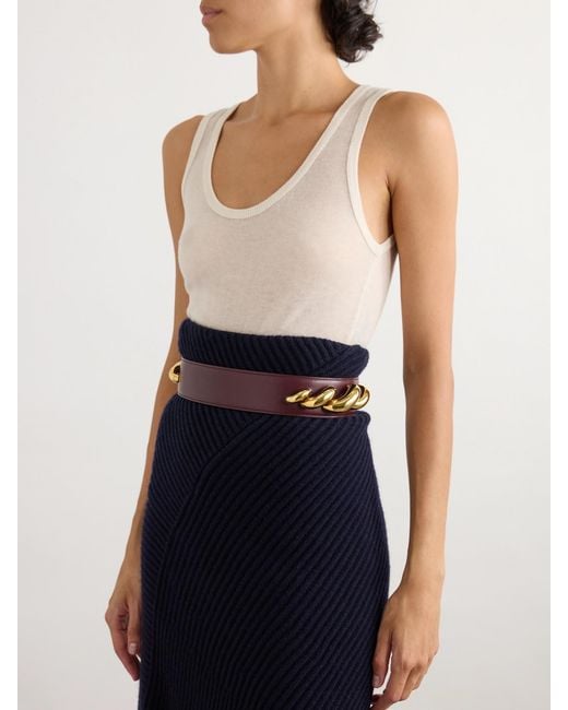 Alaïa Brown Embellished Leather Waist Belt